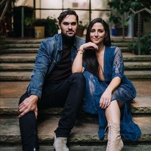 Romper with full length skirt overlay